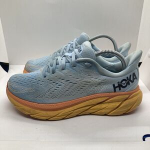 HOKA One One Clifton 8 Womens 8.5D Summer Song Blue Orange Sneakers Shoes